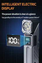 GUIG KH-T130 Multifunctional Rechargeable LED Torch – Digital Display, RGB Side Light, USB-C