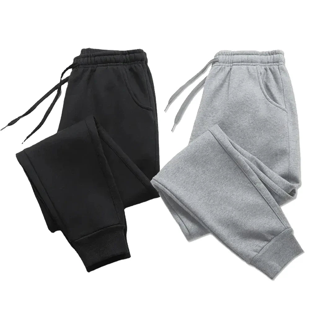 Mens Casual Pants Autumn Winter Fleece Sweatpants-