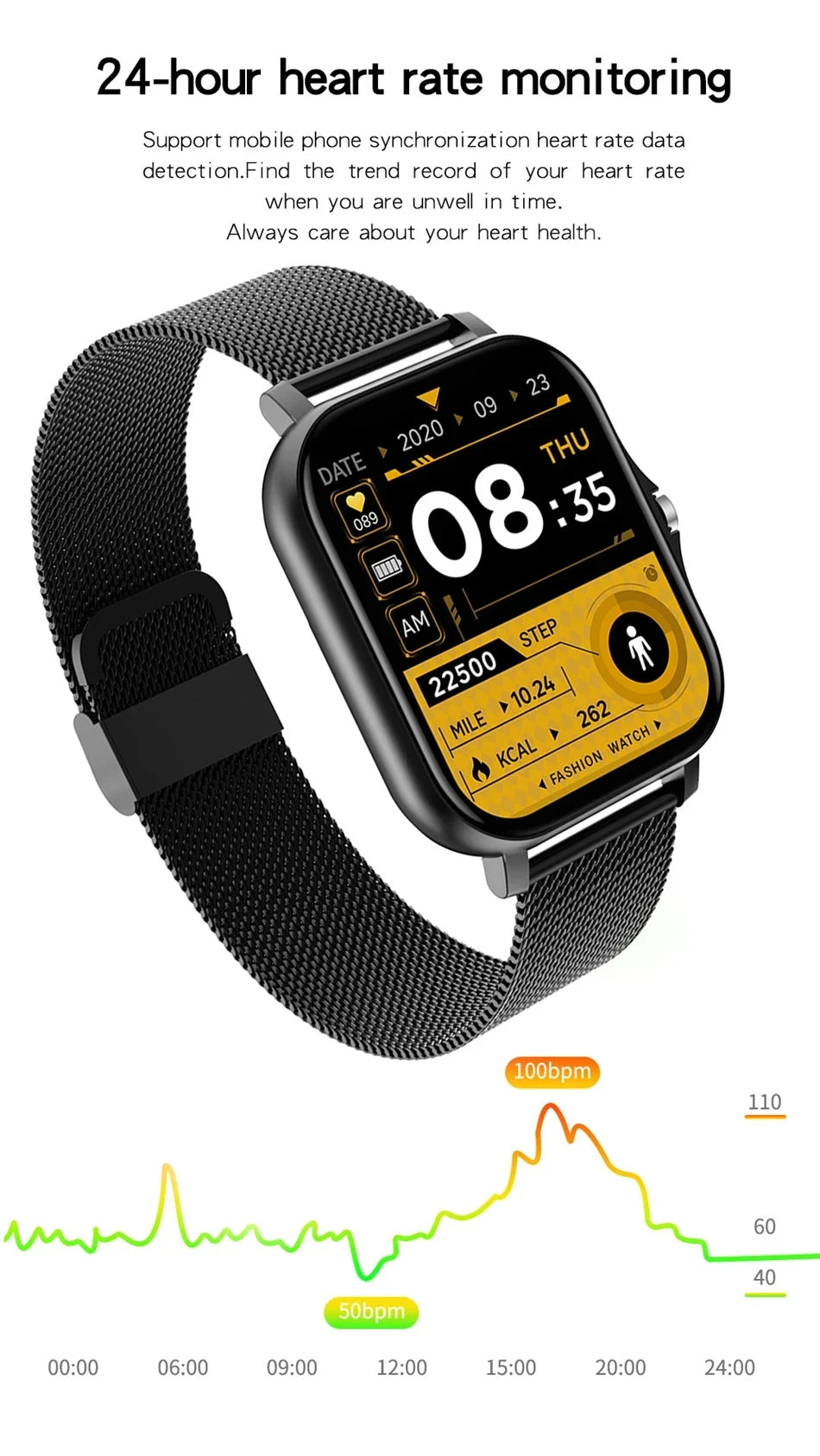 Smart Watch 1.83" HD Display – Bluetooth Calls, Fitness Tracker for Android & iOS