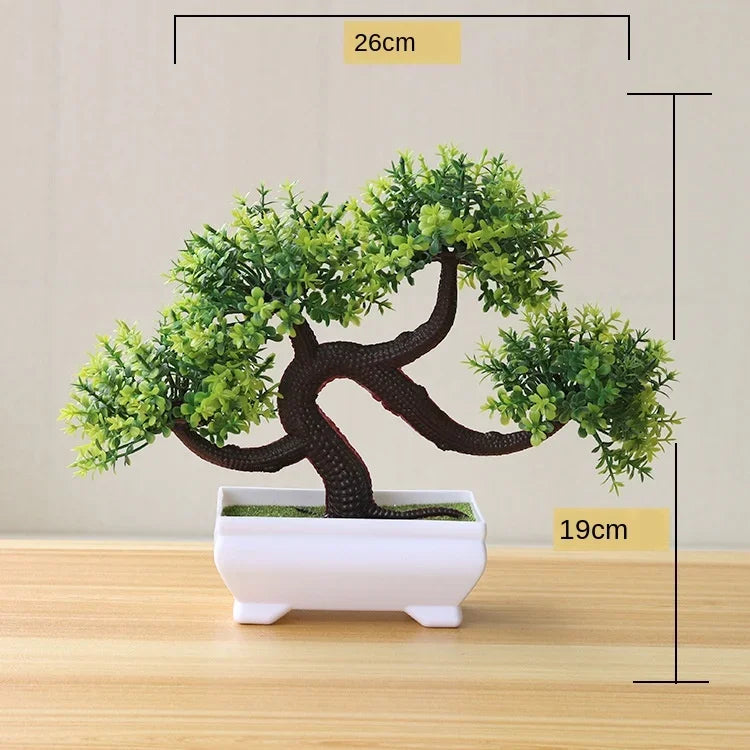 Artificial Plants Potted Bonsai Green Small Tree Plants