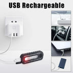 USB Rechargeable LED Torch – 5 Modes, Red/Blue Warning Flash & Shoulder Clip