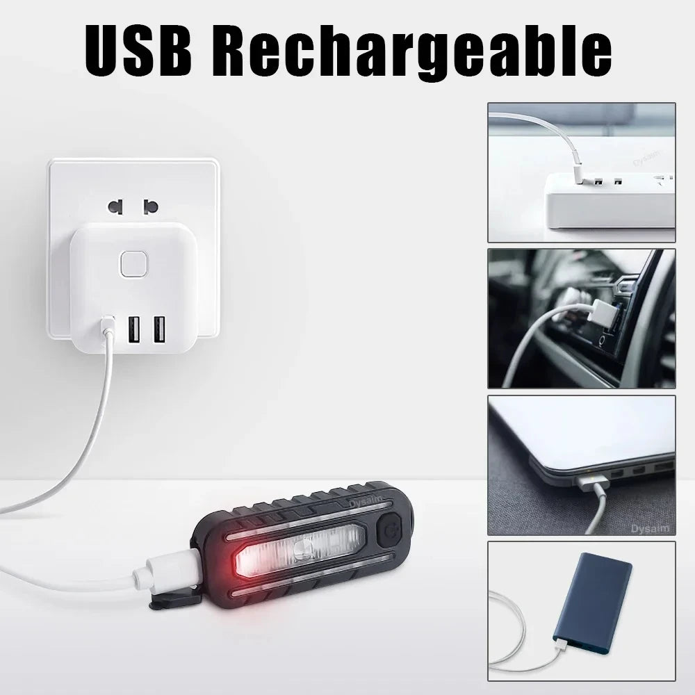 USB Rechargeable LED Torch – 5 Modes, Red/Blue Warning Flash & Shoulder Clip