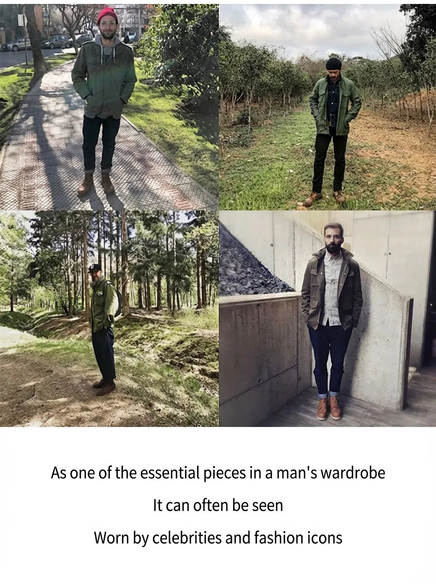Retro M65 Jacket for Men – Green Outdoor Windbreaker