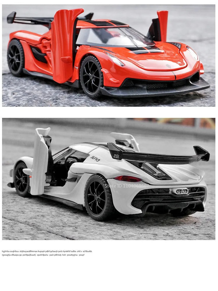 1:32 Scale Hypercar Diecast Supercar Model | Sound, Lights & Opening Doors
