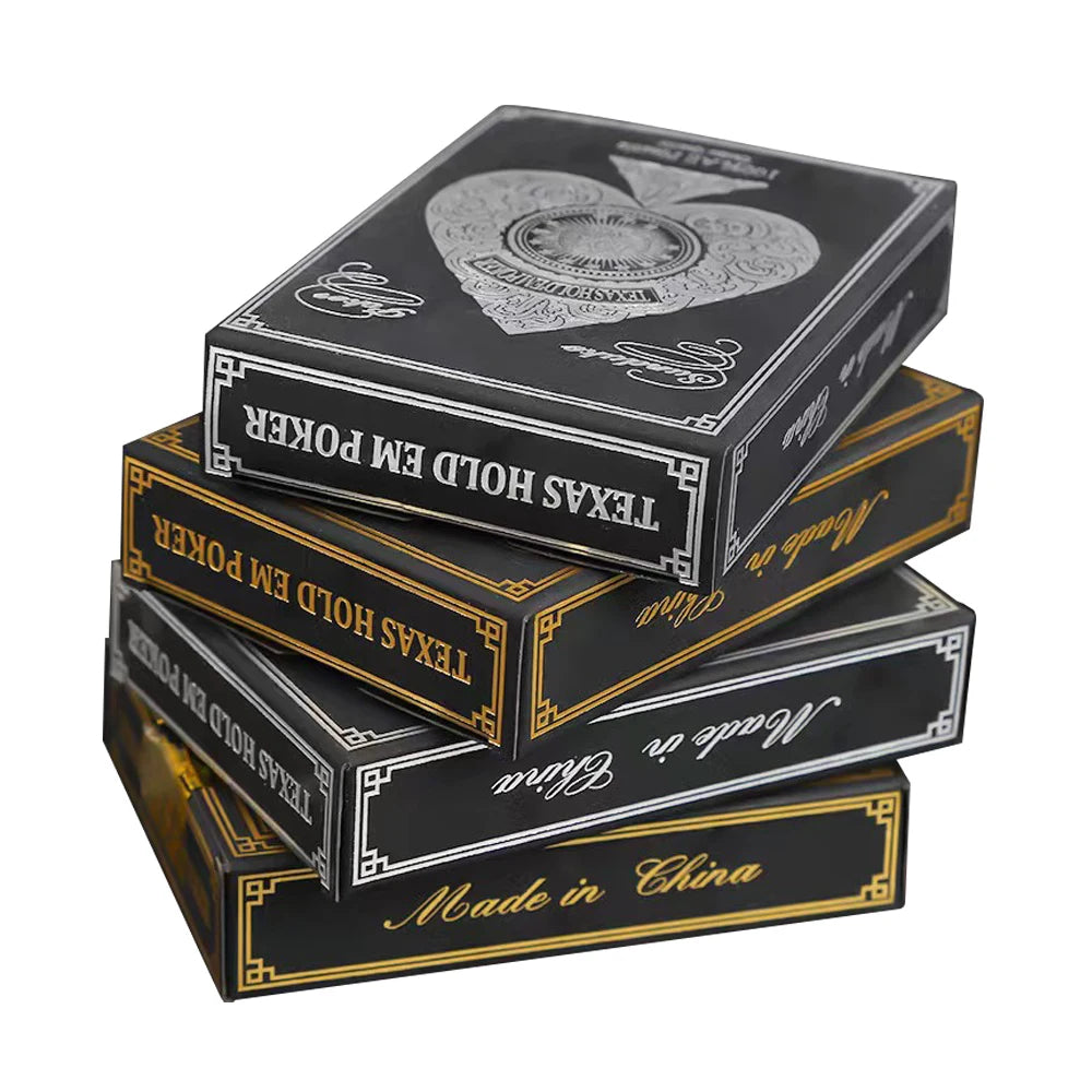 Premium PVC Playing Cards — Gold/Silver Edge | Texas Hold'em
