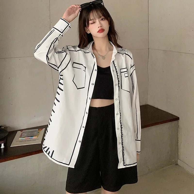 Fashion printing Blouses for women shirts