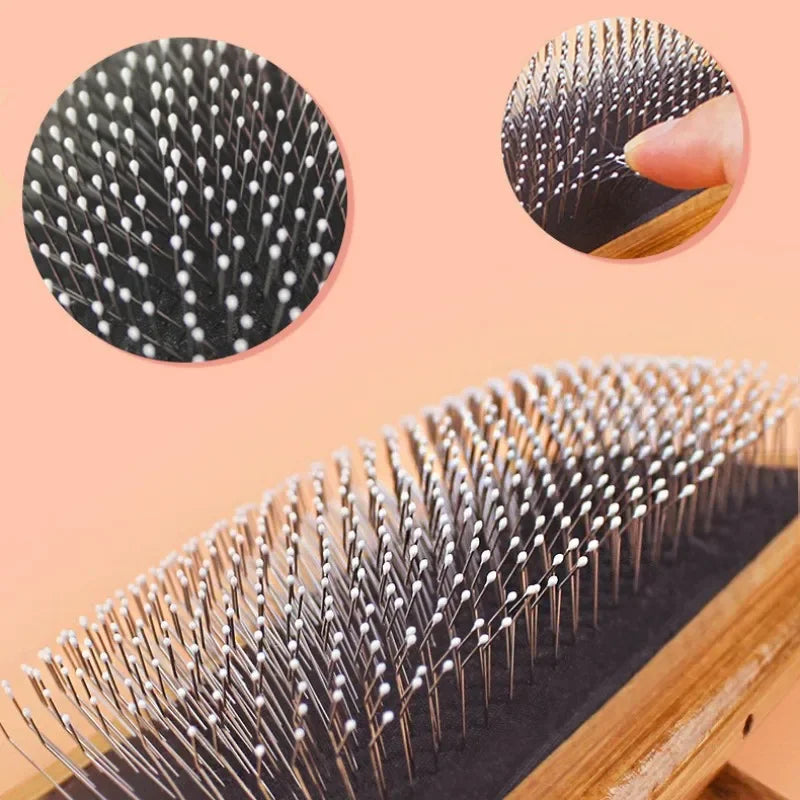 Wooden Dog & Cat Grooming Brush – Detangling Comb & Massage | Small, Medium, Large