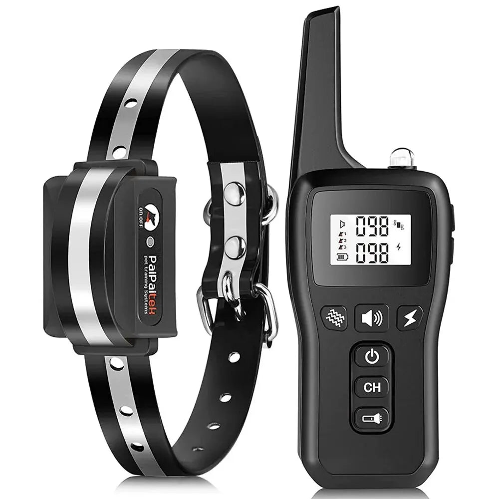 1000M Rechargeable Dog Training Collar – Waterproof Remote Shock Collar with Beep, Vibration & Auto Bark Mode