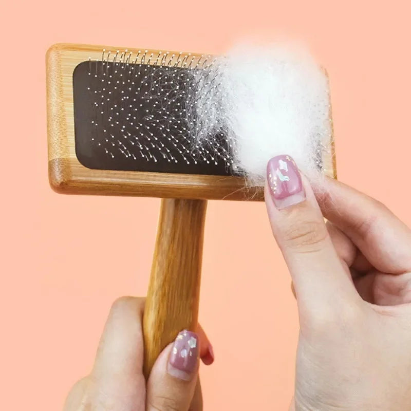 Wooden Dog & Cat Grooming Brush – Detangling Comb & Massage | Small, Medium, Large
