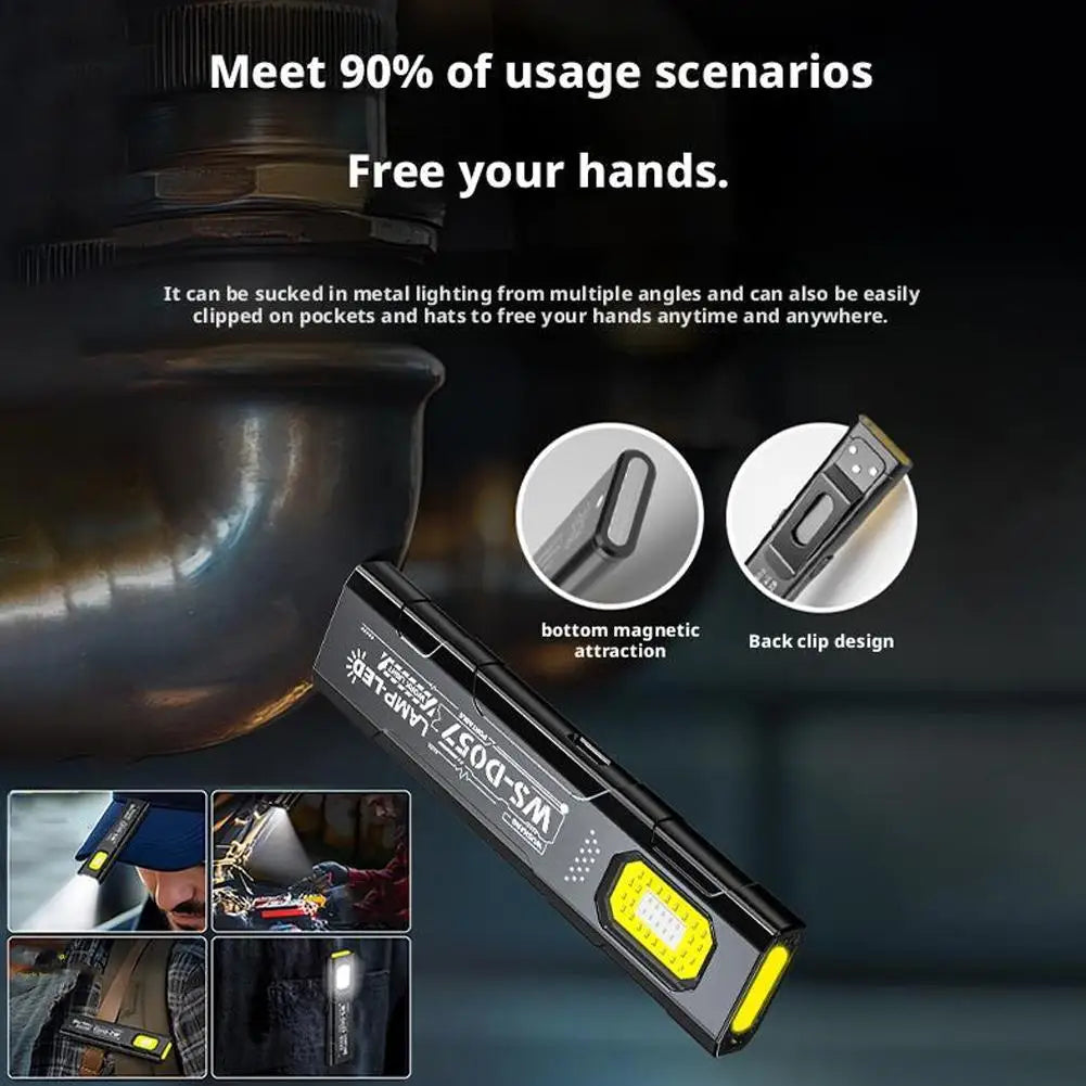 550 Lumen EDC Flashlight – 5 Modes, Clip, Magnetic Base & USB-C Charging