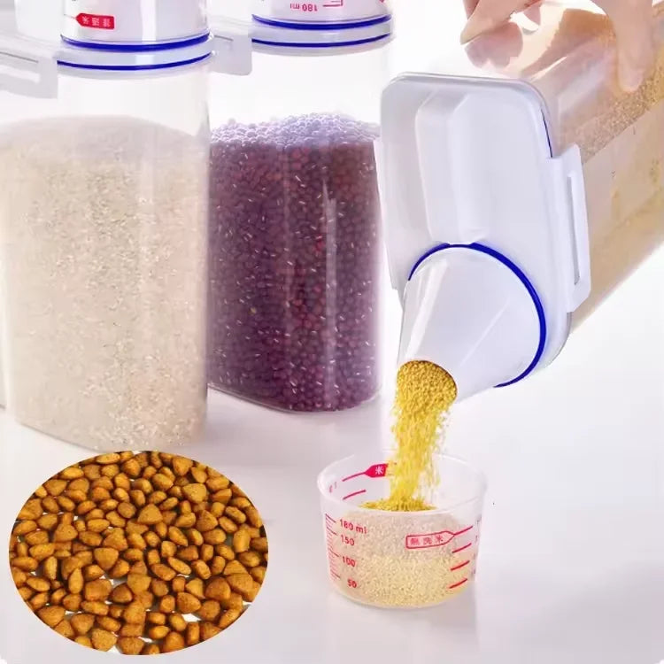 Airtight Pet Food Storage Bucket – 1.5KG & 2KG | Dog & Cat Grain Container