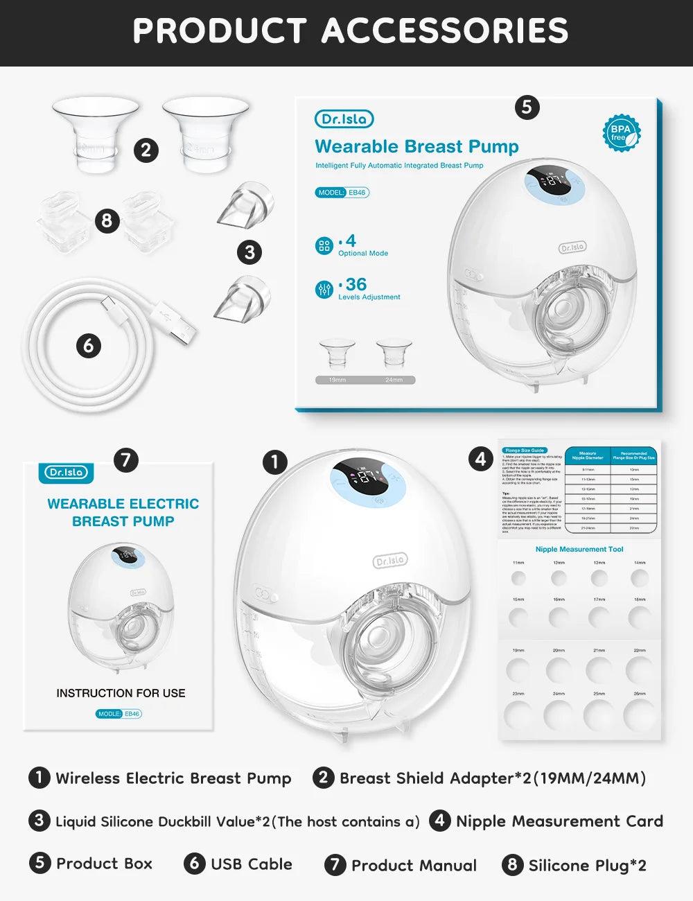 Hands-Free Wearable Electric Breast Pump – 4 Modes, 36 Levels, LED Display
