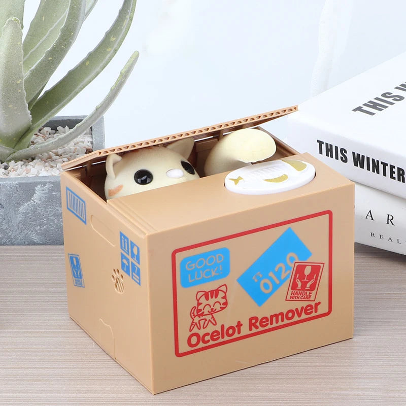 Animal Coin Stealing Piggy Bank | Kids Money Box — Cat & Panda Designs