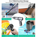 Multi-function cleaning tool with various uses including cleaning a laptop, car, swim ring, and vacuum bags.