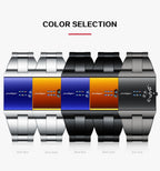 POEDAGAR 857 Men's Rectangular Stainless Steel Quartz Watch