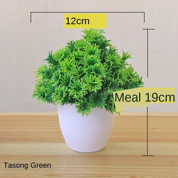 Artificial Plants Potted Bonsai Green Small Tree Plants