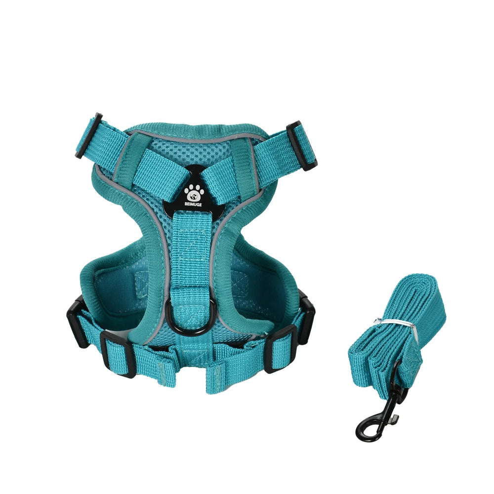 Reflective Dog Harness & Leash Set – Breathable Vest for Small & Medium Dogs and Cats-