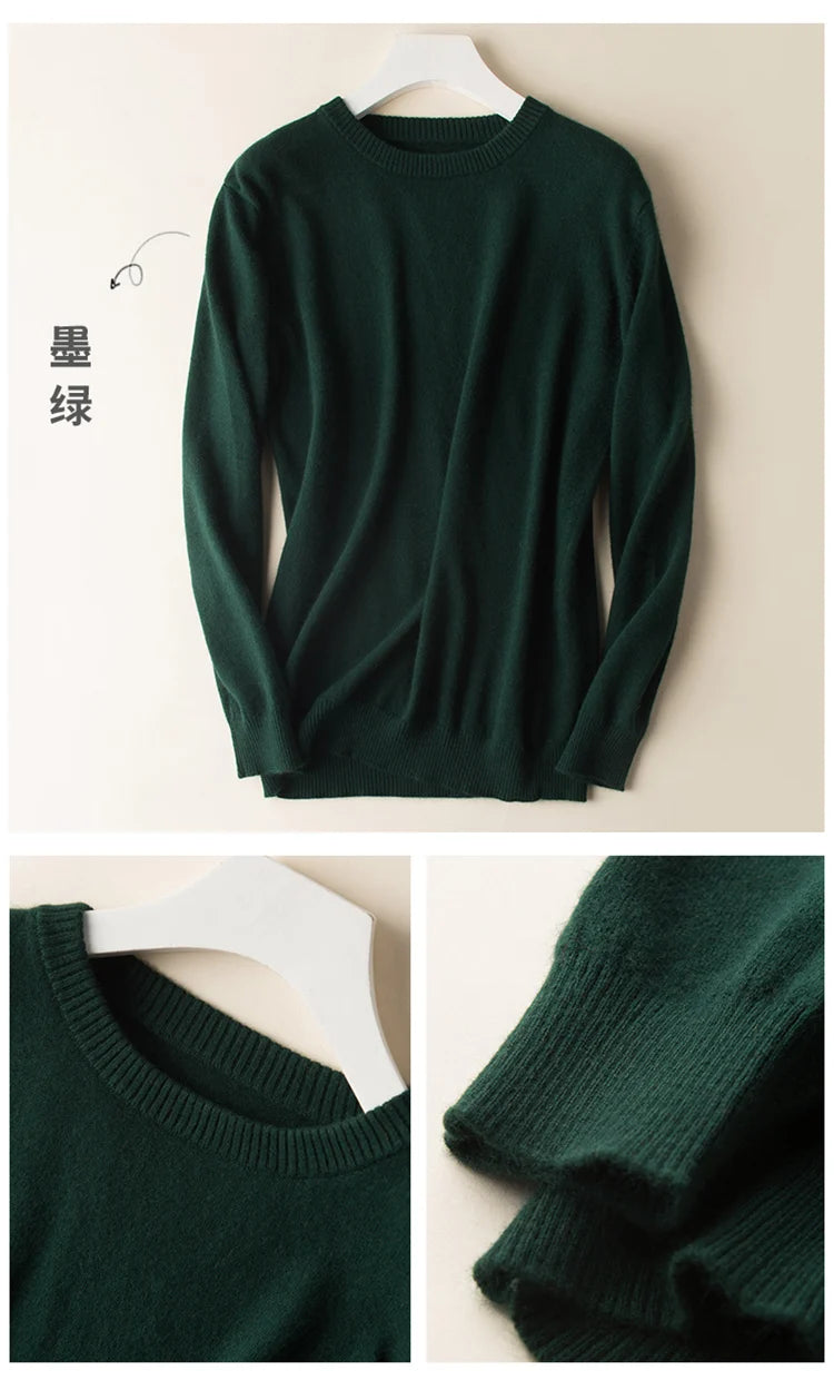 Men's Classic Cashmere Cotton Pullover Sweater – V-Neck & O-Neck