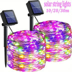 Solar Copper Wire Fairy Lights – IP65 Waterproof, Auto On/Off, 8 Modes
