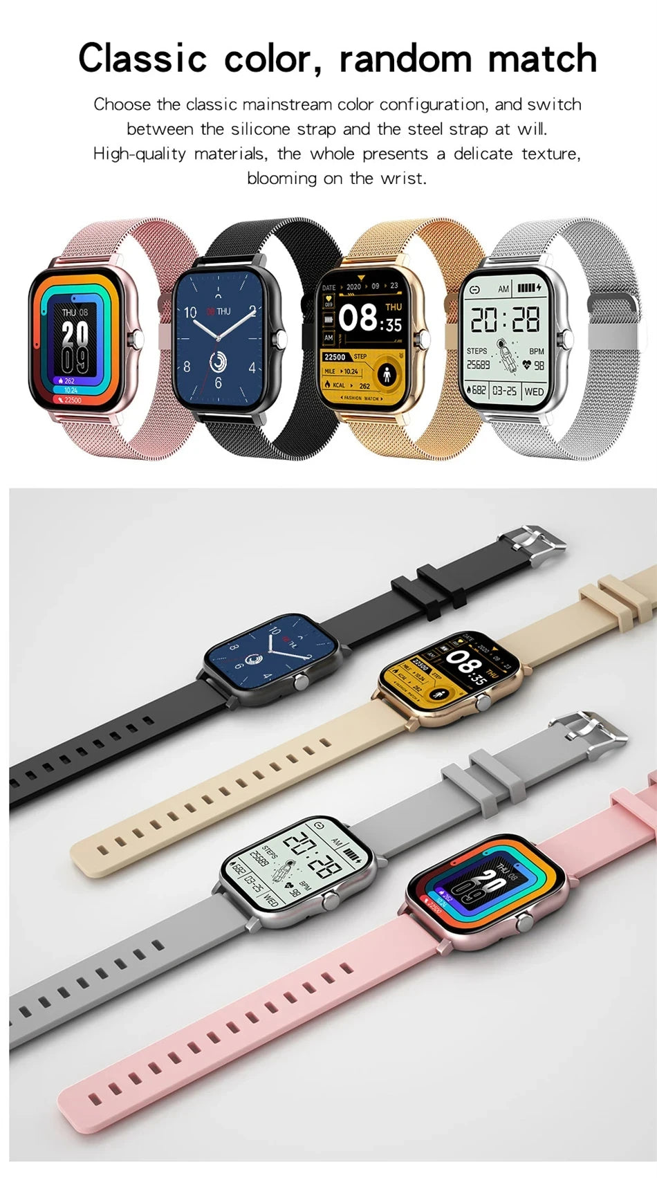 Smart Watch 1.83" HD Display – Bluetooth Calls, Fitness Tracker for Android & iOS