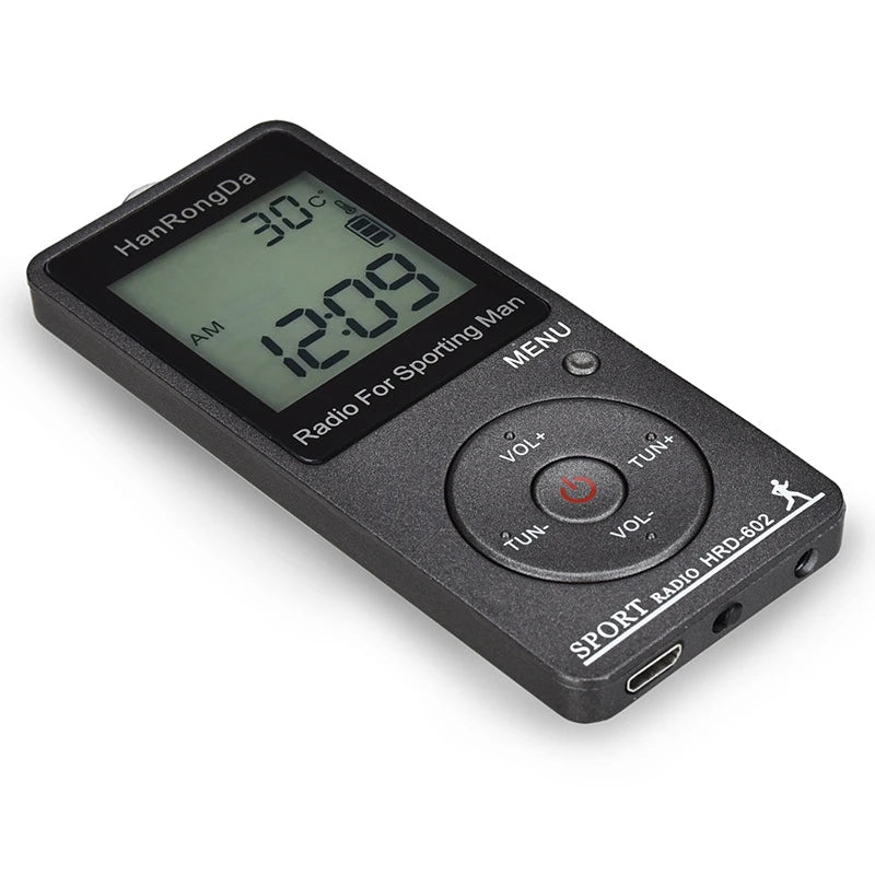 Portable AM/FM Mini Sports Radio with Pedometer & LED Display – Pocket Radio for Walking & Running