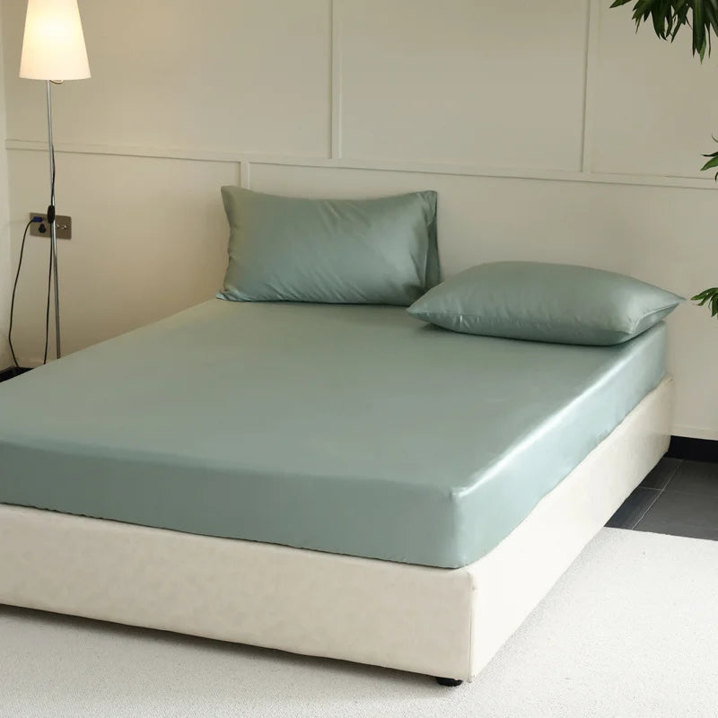 Natural 100% Silk Fitted Sheet with Elastic Bands-
