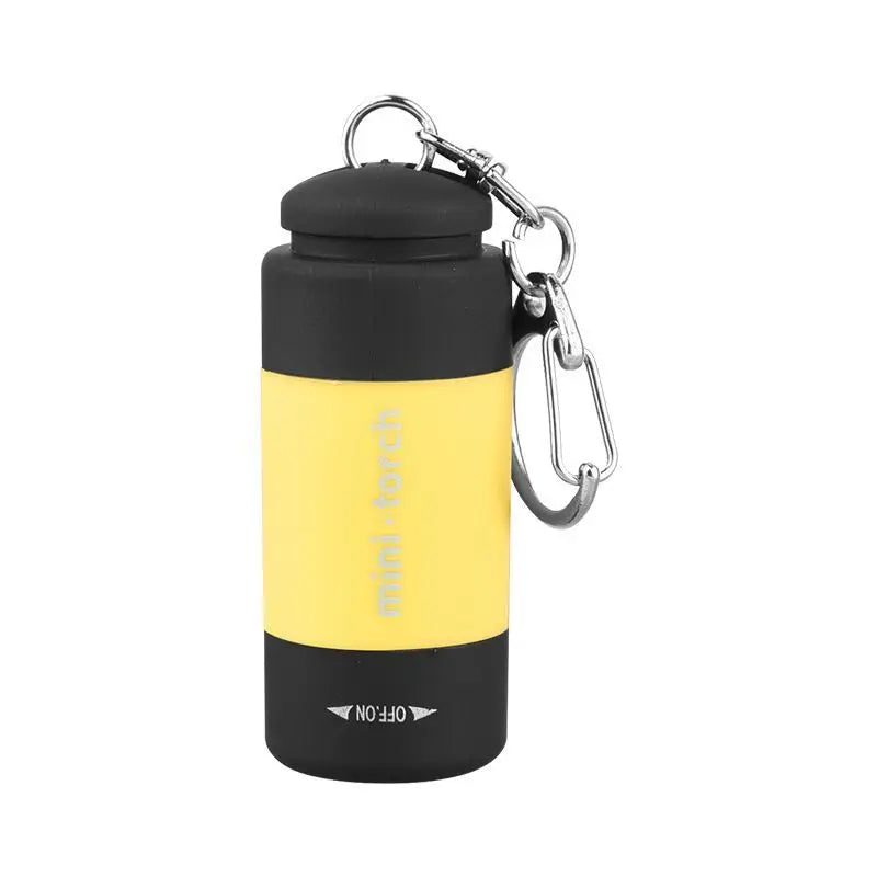 LED Micro Pocket Keychain Flashlight – USB Rechargeable & Waterproof | Black, Yellow, Red-