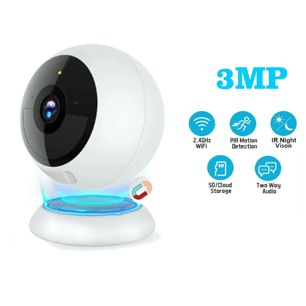 2K Wireless Battery Powered Cameras Outdoor Magnetic 5MP IP Camera