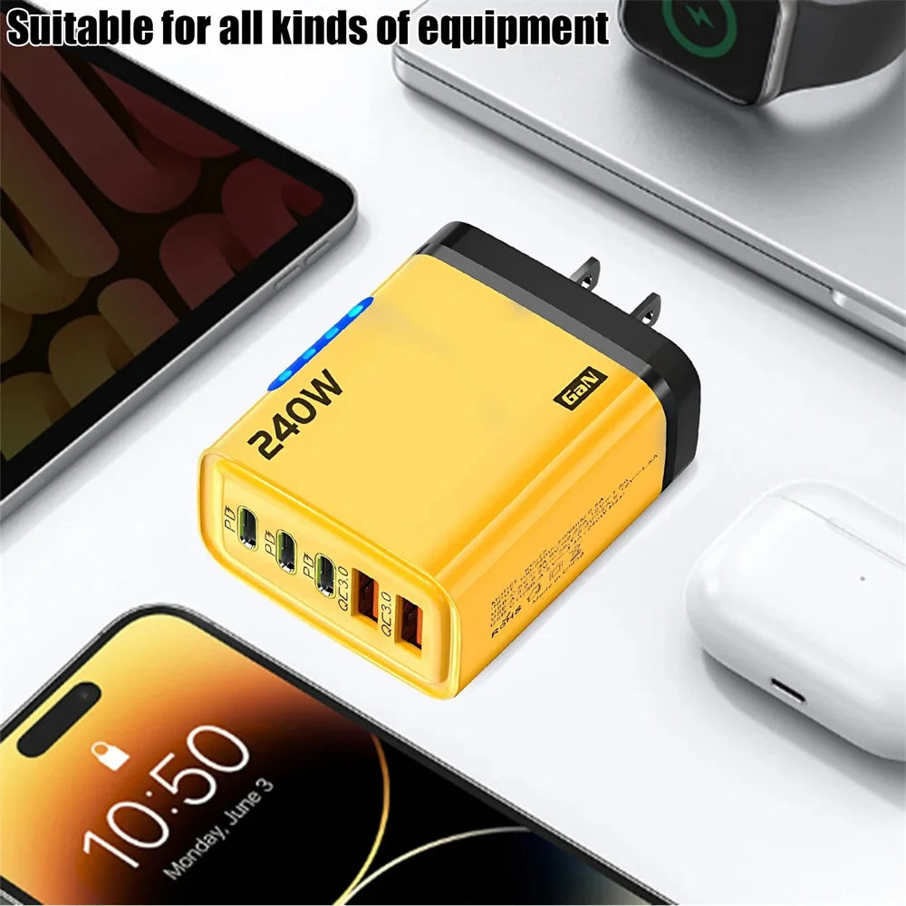 GaN USB-C Charger 5-in-1 Fast Charging Multi-Port Hub