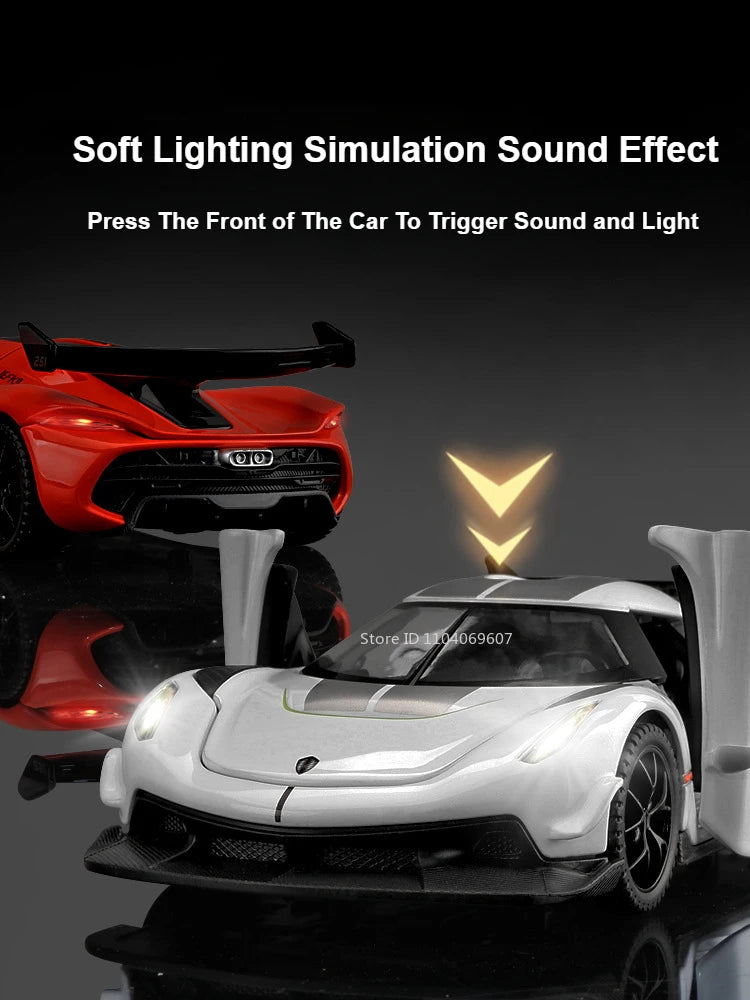1:32 Scale Hypercar Diecast Supercar Model | Sound, Lights & Opening Doors
