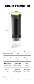 DENOKIN 3-in-1 Portable Espresso Coffee Machine — Capsule, Pod & Ground Coffee | Travel,- Camping & Home