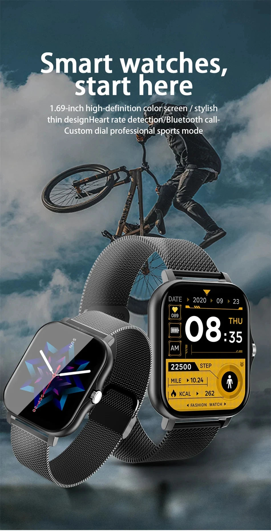 Smart Watch 1.83" HD Display – Bluetooth Calls, Fitness Tracker for Android & iOS