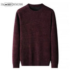 Men's Wool Blend Pullover Sweater – Warm O-Neck Knit Jumper
