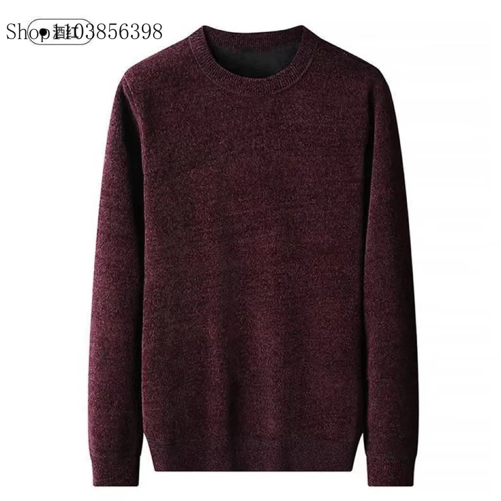 Men's Wool Blend Pullover Sweater – Warm O-Neck Knit Jumper