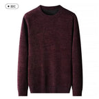 Men's Wool Blend Pullover Sweater – Warm O-Neck Knit Jumper
