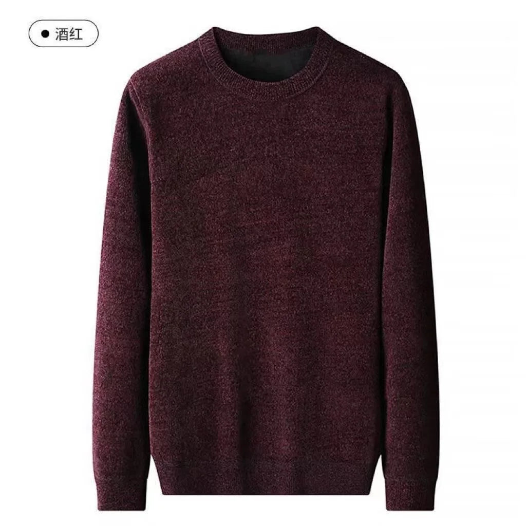 Men's Wool Blend Pullover Sweater – Warm O-Neck Knit Jumper