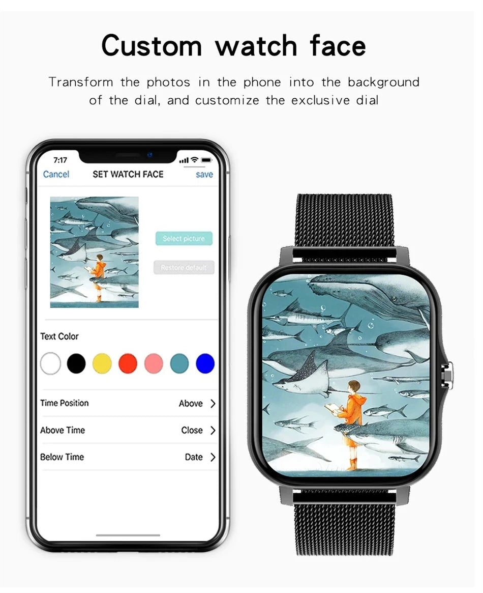 Smart Watch 1.83" HD Display – Bluetooth Calls, Fitness Tracker for Android & iOS