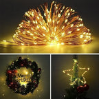 LED Fairy Lights Battery Operated | Waterproof Silver Wire Firefly Starry Lights