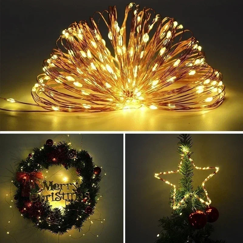 LED Fairy Lights Battery Operated | Waterproof Silver Wire Firefly Starry Lights