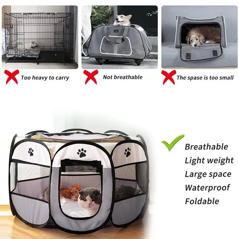 Foldable Pet Playpen & Tent | Indoor & Outdoor Dog & Cat Enclosure