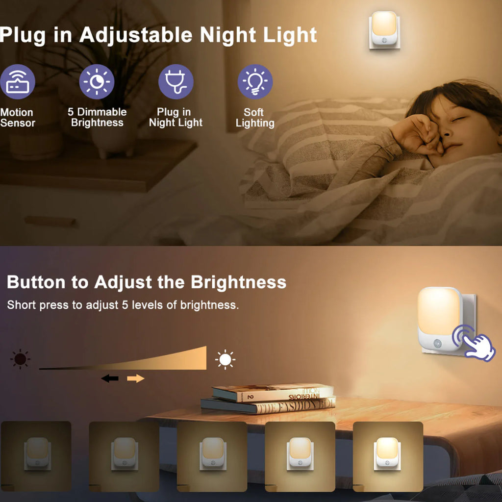 LED Motion Sensor Night Lights for Kids Bedroom