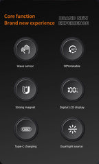 GUIG KH-T130 Multifunctional Rechargeable LED Torch – Digital Display, RGB Side Light, USB-C