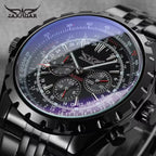 Jaragar Men's Automatic Skeleton Watch – Stainless Steel Mechanical Timepiece