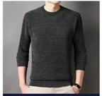 Men's Wool Blend Pullover Sweater – Warm O-Neck Knit Jumper