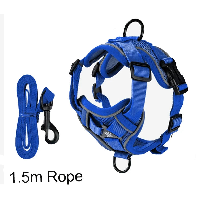 Reflective Dog Harness & Leash Set – Breathable Vest for Small & Medium Dogs and Cats-