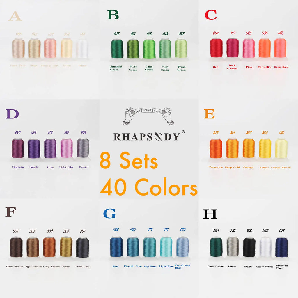 40WT Polyester Embroidery Thread Filament Threads