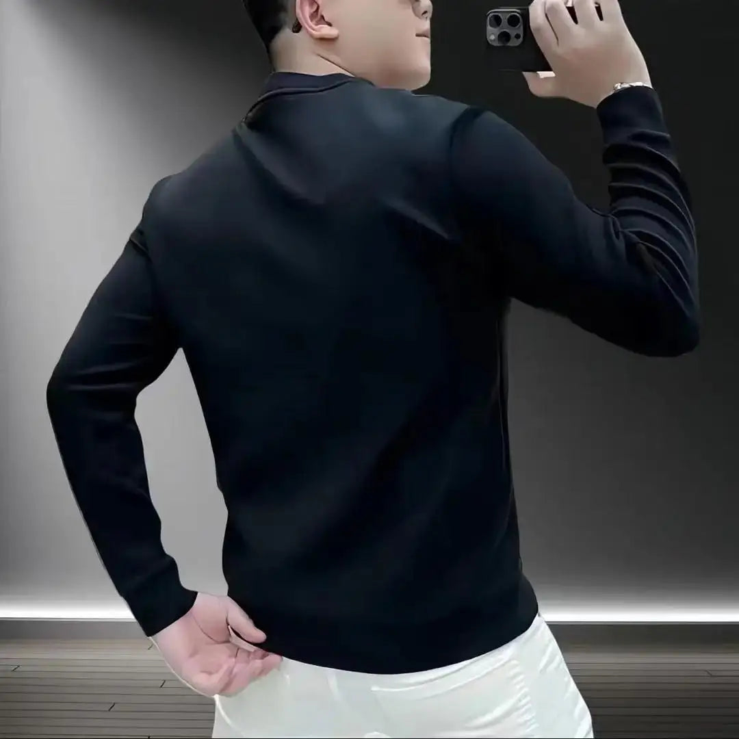 Men's Heavyweight Fleece Pullover Sweatshirt – Round Neck | Black & White | Autumn Winter-