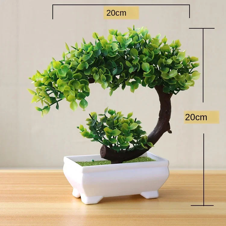 Artificial Plants Potted Bonsai Green Small Tree Plants