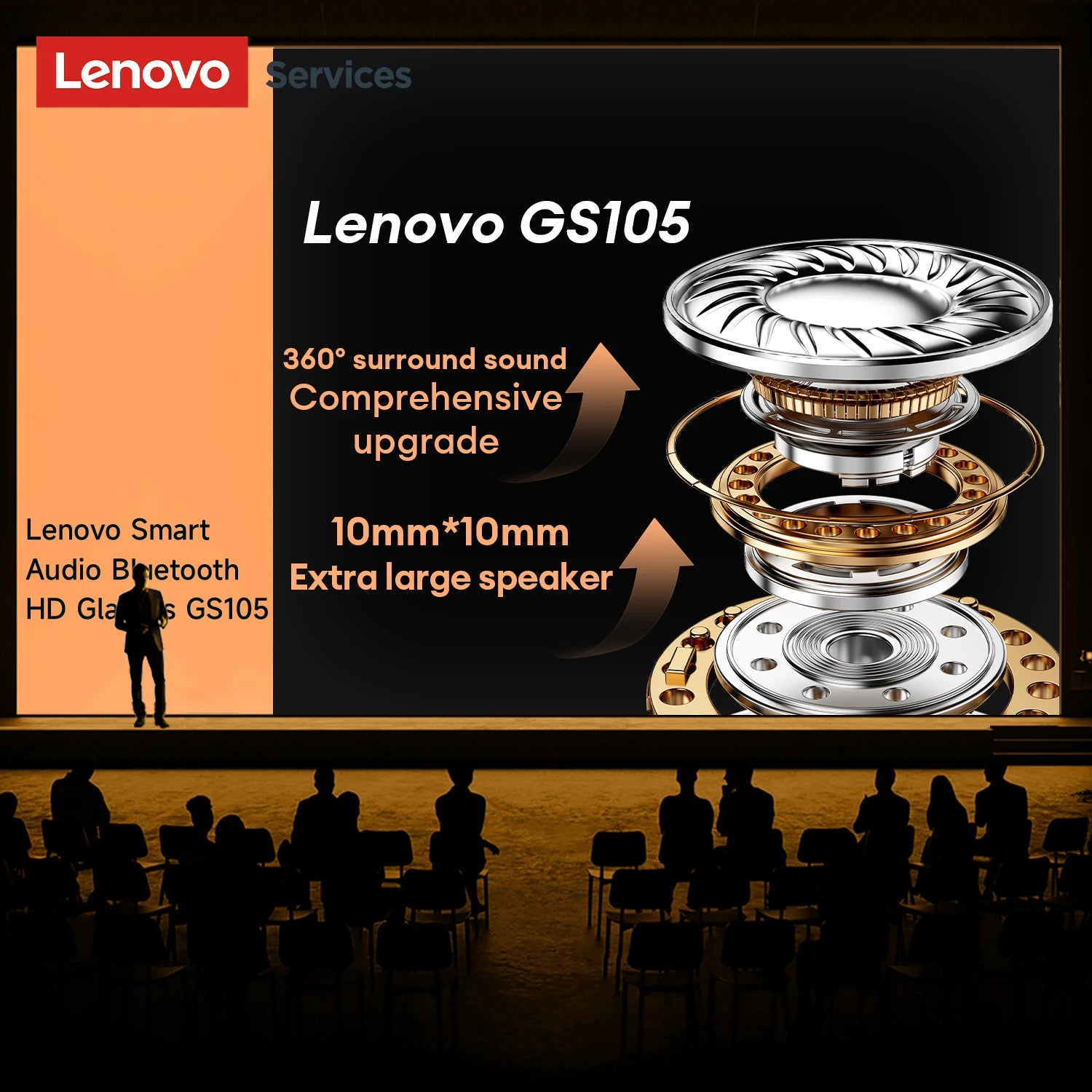 Lenovo GS105 Smart Audio Glasses | Bluetooth 6.0, ENC Noise Cancellation & HD Calls