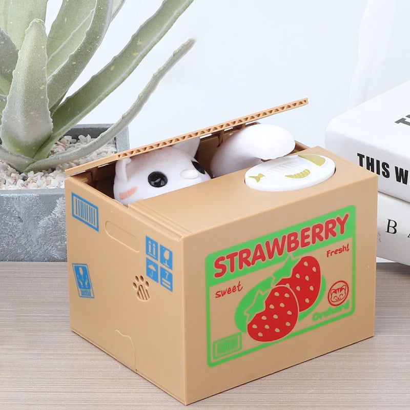 Animal Coin Stealing Piggy Bank | Kids Money Box — Cat & Panda Designs